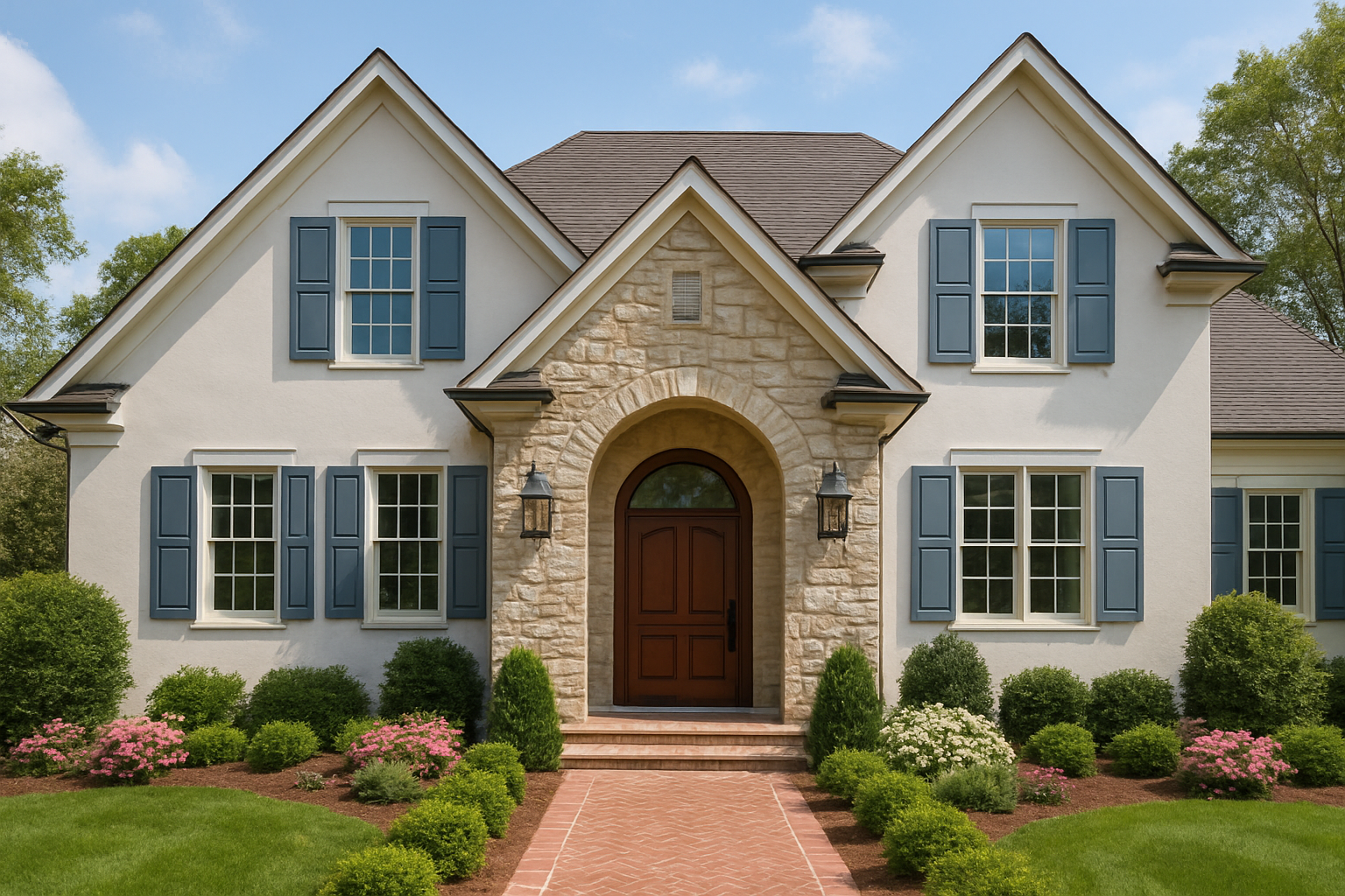 the front of a beautiful home